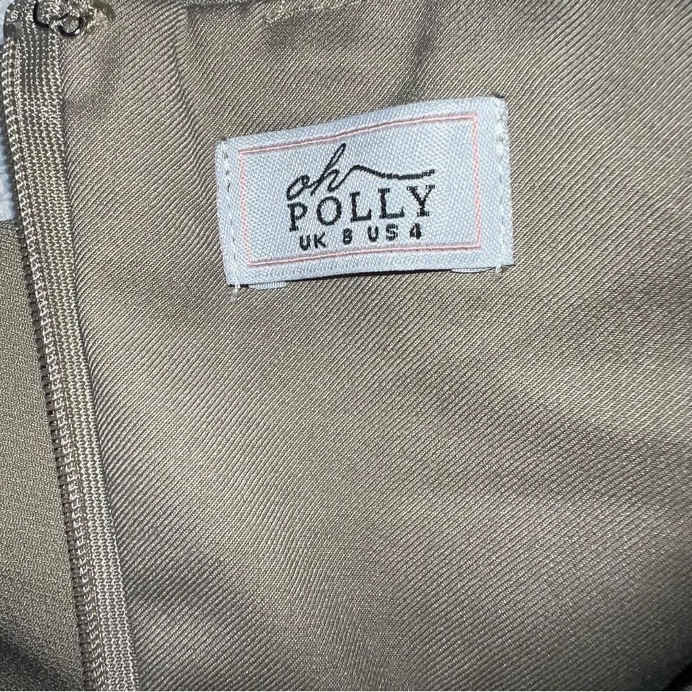 Oh Polly Bruna Woven Twill Wrap Over Pleated Mini Dress Size 4 Preppy Party Chic - Picture 10 of 12